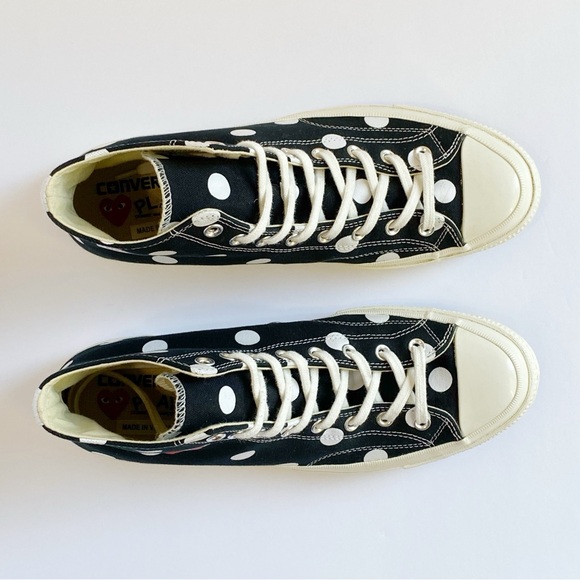 COMME Des GARÇONS PLAY Converse Chuck Taylor black white Polka Dot Sneakers - Picture 6 of 10